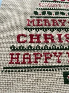 Vintage Merry Christmas Needlepoint Handmade Decoration - Picture 1 of 6