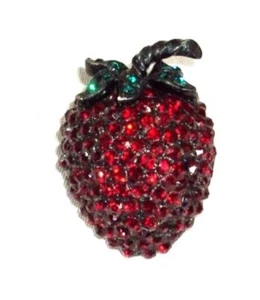 Strawberry Crystal Brooch - Picture 1 of 2