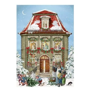 Brown House Victorian Christmas House Advent Calendar Card 11.5 x 16.5 cm - Picture 1 of 1
