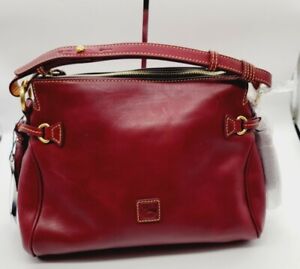 DOONEY & BOURKE FLORENTINE leather MEDIUM ZIP HOBO Handbag Purse BORDEAUX