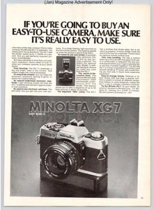 Minolta XG7 35mm SLR Easy Does It Camera Vintage 1979 Advertisement - Picture 1 of 5