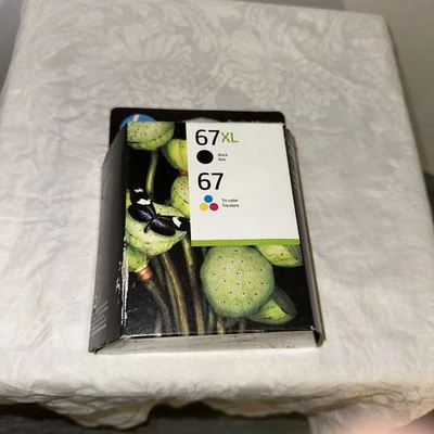 HP 67XL Black 67 Tricolor Ink Set 3YP30AN 3YM57AN 3YM55AN OEM Exp July 2026 - Image 1 of 4