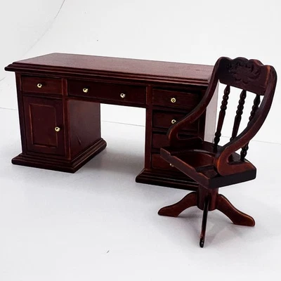 Juego de sillas de escritorio de oficina de Bombay O-Mini ~ 1:12 muebles para casa de muñecas miniaturas Foto 1 de 4