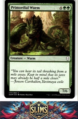 Magic the Gathering MTG Dominaria Primordial Wurm #177 Buy 2 Get 1 - Image 1 of 2