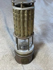 Antique Miner's Safety Lamp Wolf Original Condition Beautiful Brass - Picture 1 of 6