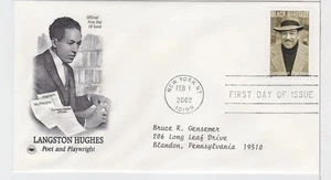 TurtlesTradingPost- Langston Hughes, Writer- 2002 #3357 FDC- Artcraft Variety - Picture 1 of 1