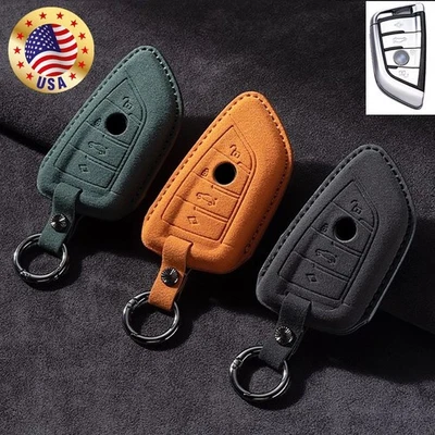 For BMW X1 X2 X3 X4 X5 X6 X7 1 2 3 4 5 6 7 M5 Leather Key Fob Case Shell Protect Foto 1 de 4