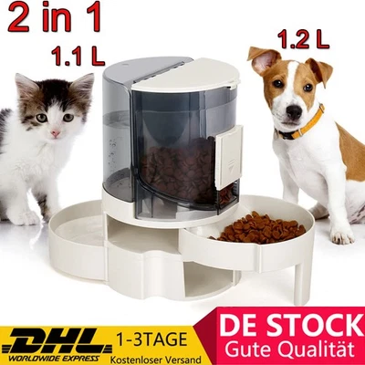 Hunde Katzen Wasser und Futterspender Futterautomat Wasserspender Futterstation - Bild 1 von 4