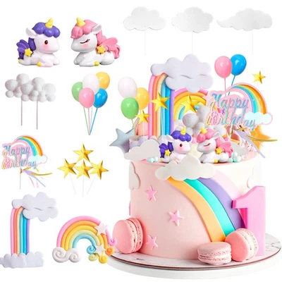 Einhorn Kuchen Topper17Pcs Einhorn Kuchendekoration Für Einhorn Party Deko - Bild 1 von 4