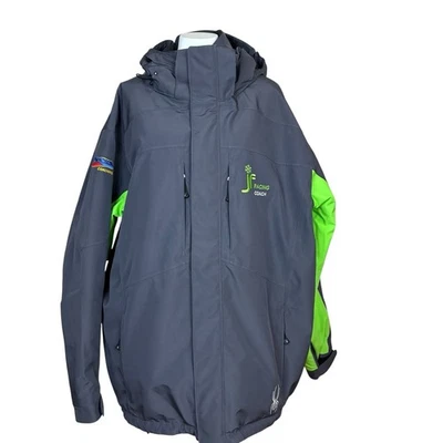 Spyder Jacket Men Grey XL 20,000mm Full Zip Hood Ski Snowboard Pocket Vent READ - Image 1 of 4