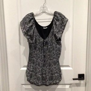 euc Signature by Larry Levine women size 2X black white tie in front - Picture 1 of 4