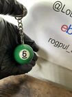 Vintage Pool Ball Keychain- Number #6 - Green - Very Cool Gift - Fast Shipping!