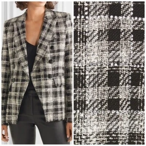 Veronica Beard Miller Crystal Plaid Double Breasted Dickey Jacket Size 0 - Picture 1 of 8