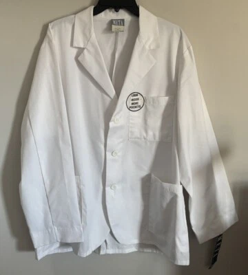 NWT- Meta Mens Lab Coat White Swan Long Sleeve 3 Pockets Size 46 - Image 1 of 4