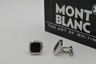 Montblanc Meisterstück Stahl mit Onyx Manschettenknöpfe Cufflinks - sehr gut -