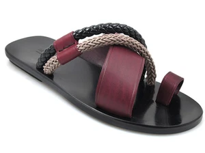 Davinci Men's 2443 Italian Leather Push In Toe sandals - Picture 1 of 18