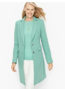 Talbots Albury Wool Blend Tailored Coat Jacket size 8 Womens Mineral Green $369 - Picture 1 of 6