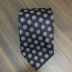 Robert Talbott Necktie Finest Silk Made In USA Black Woven Geometric - Picture 1 of 8