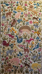 Handmade Wool Wall Hanging Tapestry | Animal & Bird Jungle Rug | Wall Decor - Picture 1 of 8
