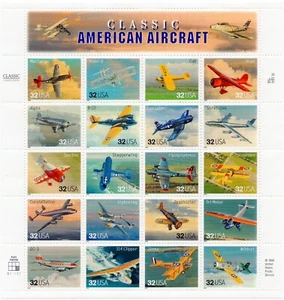 Scott #3142 Classic American Aircraft Sheet of 20 Stamps - MNH - Picture 1 of 2