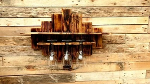 Handmade Wooden Wine Rack Rustic Wine Shelf Wine Glass Rack Homemade - Picture 1 of 5