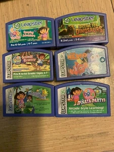 DORA DIEGO NEMO DINOSAURS LEAPSTER LEAPFROG 6 GAME LOT  - Picture 1 of 1