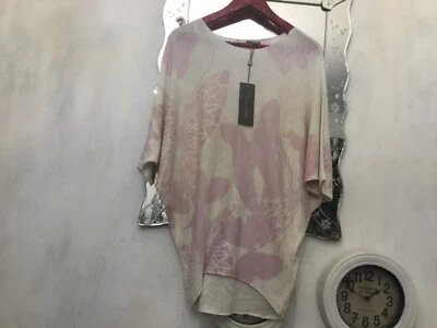 Fase ocho talla Xs crema rosa mariposa estampado murciélago jumper top nuevo 8-10-12 Foto 1 de 3