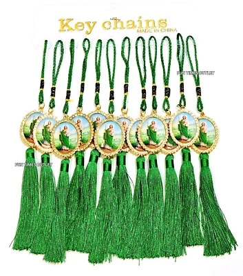 12 Pc St Jude Tassel Car Pendant Favors Recuerdos Baptism Communion Judas Tadeo - Image 1 of 4