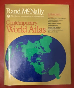 Rand Mcnally Contemporary World Atlas (1987, First Edition Hardcover w/ DJ) - Picture 1 of 6