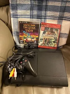 PlayStation 3 PS3 Super Slim System (250GB) w/controller Tested Plus 2 Games - Picture 1 of 15