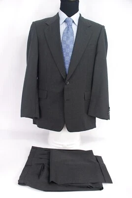 Hickey Freeman 2Btn Boardroom Charcoal Gray Suit 100% Wool Center Vent 41R - Image 1 of 4