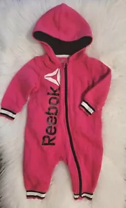 Reebok Baby Girls Outfit Pink 3 Months Hooded Zip Up Long Sleeves Infant - Picture 1 of 9