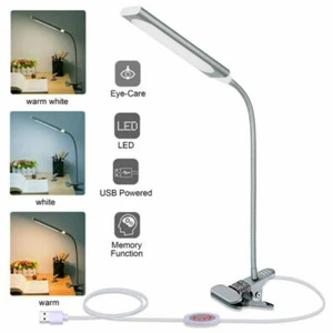 LED Clip on Desk Lamp Reading Light w/Gooseneck 5W Eye-Caring Light Clip-on Lamp - Picture 1 of 12