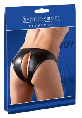 Svenj. Leder Briefs SLIP Classic String Pofrei Po offen Loch KNOPFLEISTE S - XL - Bild 1 von 4