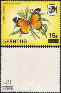 Lesotho 1984 (1986) Butterflies 15s on 1s surcharge SET OFF ERROR 1v (b2391k) - Picture 1 of 1