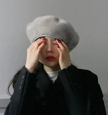 椒盐卷饼貂皮草贝雷帽/椒盐卷饼貂皮草贝雷帽 — 第 1/4 张图片