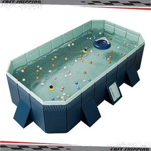 3M/9.7ft 1-8 People Large Swimming Pool Foldable Rectangular Above Ground Adult - Picture 1 of 12