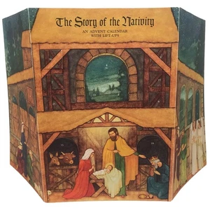 Hallmark Story Of The Nativity First Christmas Cardstock Lift-Up Advent Calendar - Picture 1 of 6
