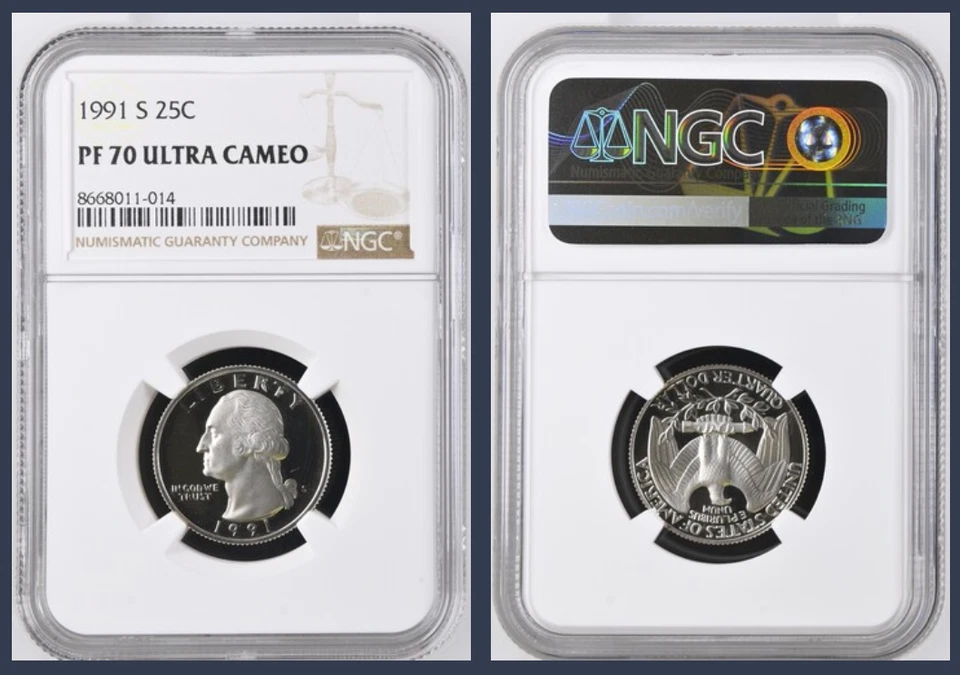 1991 S Proof Washington Quarter NGC PF 70 Ultra Cameo *FRESH SLAB* - Image 1 of 1