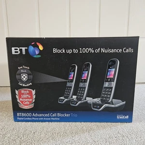 BT 8600 Trio DECT Digital Cordless Home Phone with Advanced Call Blocker Black - Photo 1/8