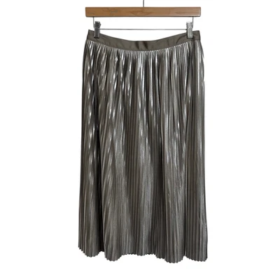 Falda midi metálica micro plisada Banana Republic, 2 Foto 1 de 4