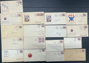 #732 NRA National Recovery Act mixed cachet First Day covers Nira & DC lot of 17 - Picture 1 of 1