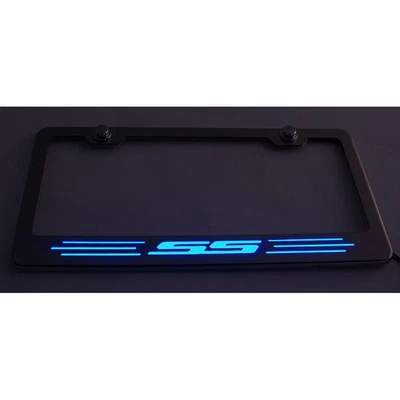 License Plate Frame w/White LED "SS" Logo for 2010-2013 Camaro [Stainless] - Image 1 of 4
