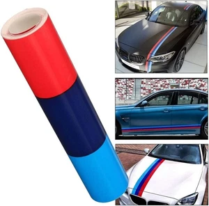 59" M-Colored Stripe Custom Exterior Decor Sticker For BMW Body Hood Bumper Roof - Bild 1 von 7