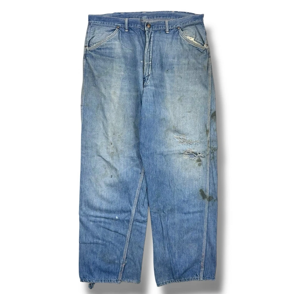 Pantalones de mezclilla Big Mac Carpenter vintage años 50 sanforizados para hombre 36x32 granja desgastados Foto 1 de 4