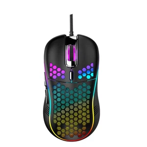 Plastic Wired Mouse Glare E-sports Gaming Honeycomb Shape Colorful Light - Zdjęcie 1 z 12