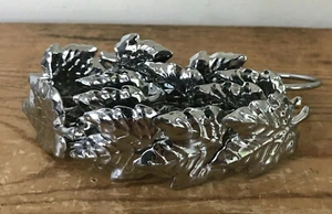 Set Lot 12 Shiny Chrome Metal Maple Leaf Leaves Decorative Shower Curtain Hooks - Picture 1 of 6