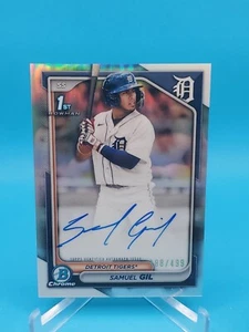 Samuel Gil 2024 Bowman Chrome #CPA-SG 1st Bowman Auto Refractor 388/499 - Tigers - Picture 1 of 2