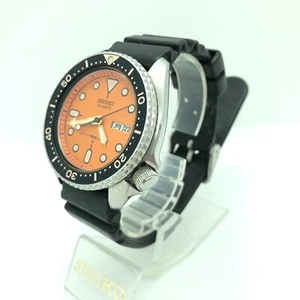 [w2141] SEIKO DIVER 7548-700C All original Quartz Orange dial New battery EX/VG - Picture 1 of 20