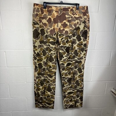 Vintage GameHide Nylon Canvas Camo Hunting Pants Mens 44 Waist Brown Distressed - Image 1 of 4
